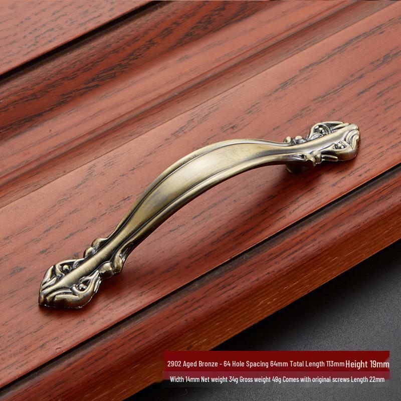 Aolaya European Bronze Cabinet Drawer Zinc Alloy Antique Green Handle