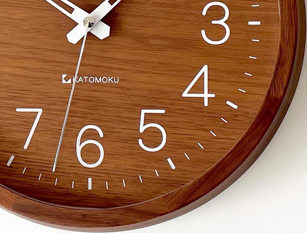 KATOMOKU Muku Clock 2 Walnut Wall Clock with Continuous Second Hand Radio km-46WARCS 306mm (SKP Clock)