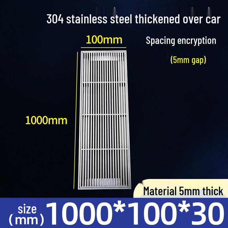 Gitterrostabdeckung aus Edelstahl 304 für Entwässerungsrinnen und Schächte.