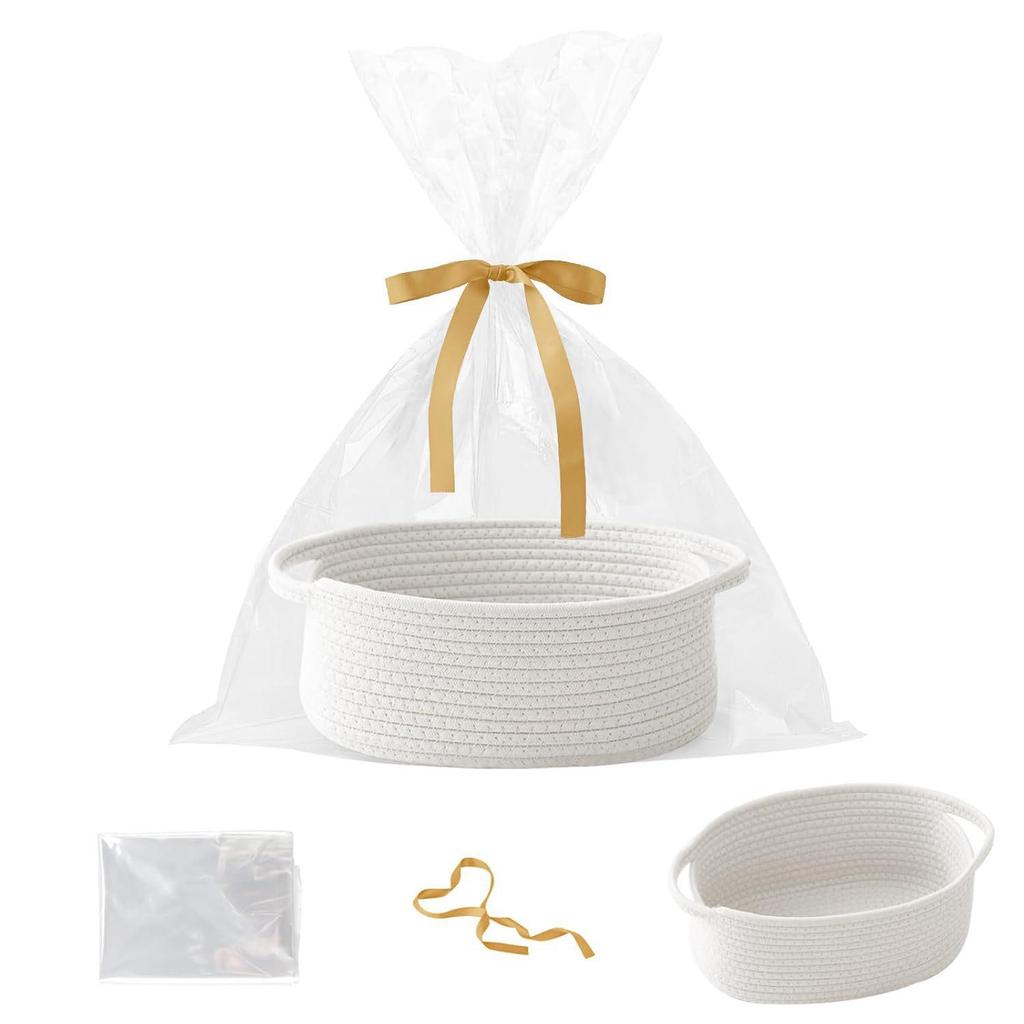 Hand-Woven Multi-Color Storage Basket Gift Bin