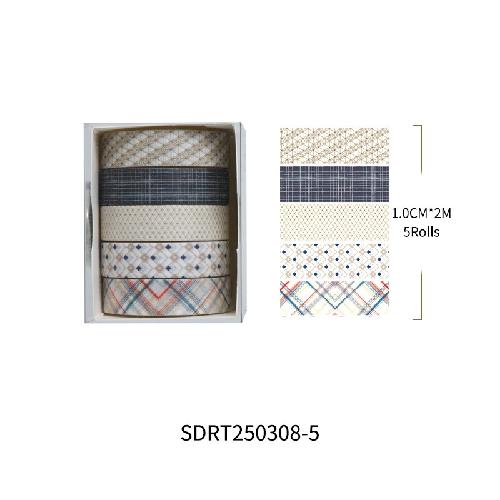 Chunxin Flower Language Boxed Japanese Paper Tape 5*1cm Wide Flowers and Leaves Dividing Line Hand Account Pastoral Flower Tape