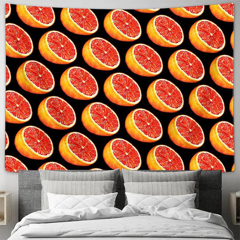 Arazzo senza cornice a buccia d'arancia Appeso a parete di frutta Decorazione cucina Estetica Tropicale Cottagecore Arte Vibrante Divisorio stanza Decorazione dormitorio