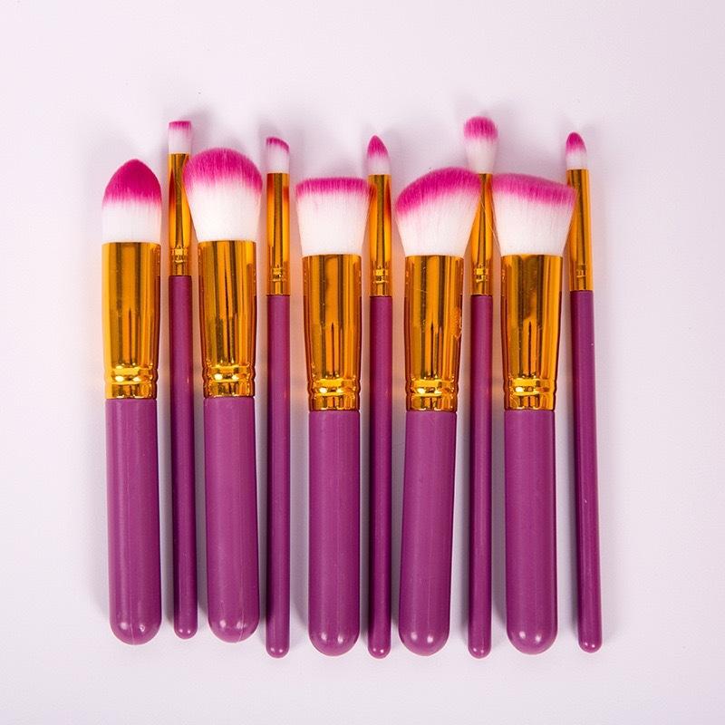 10 Stück Make-up Pinsel Candy Farbe Faser Make-up Pinsel Beauty Werkzeuge Anfänger Make-up Pinsel Set