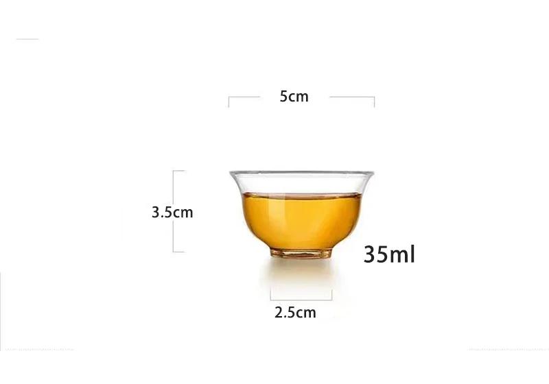 Heat Resistant Glass Tea Cup Set Transparent Kung Fu Tea Set Chinese Bowls Porcelain Mug Glass Vintage Cups Cups and Mugs Bowl