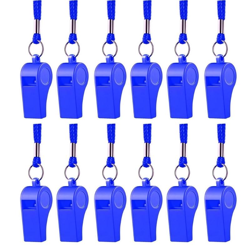 12Pcs Sports and Football Whistles Referee Whistle with Lanyard Loud Crisp Sound Whistle for Basketball Volleyball Games