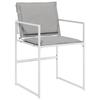 11 Piece Garden Dining Set with Cushions White Textilene