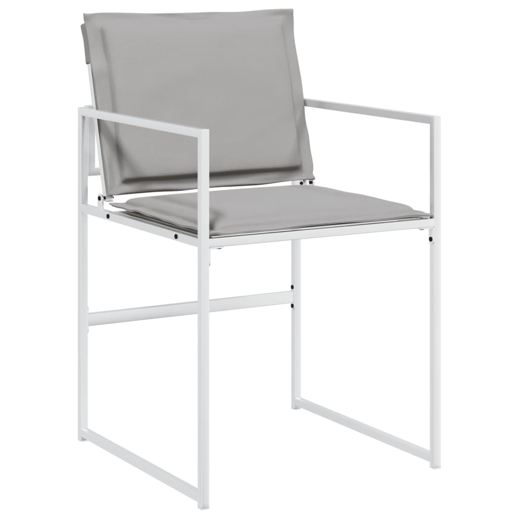 11 Piece Garden Dining Set with Cushions White Textilene