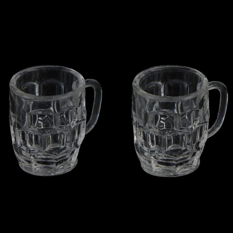 2Pcs 1:12 Dollhouse Mini Resin Wine Glass Simulation Drink Cup Model Toys