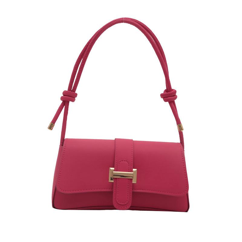 Chic Black White Orange Green Brown And Rose Pink Pu Shoulder Bag Stylish Fashionable Handbag