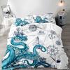 Retro Pirates Duvet Cover Set Skull Octopus Treasure Map Bedding Set Adult Boy Girl Bedroom Decoration Single Double Large Size