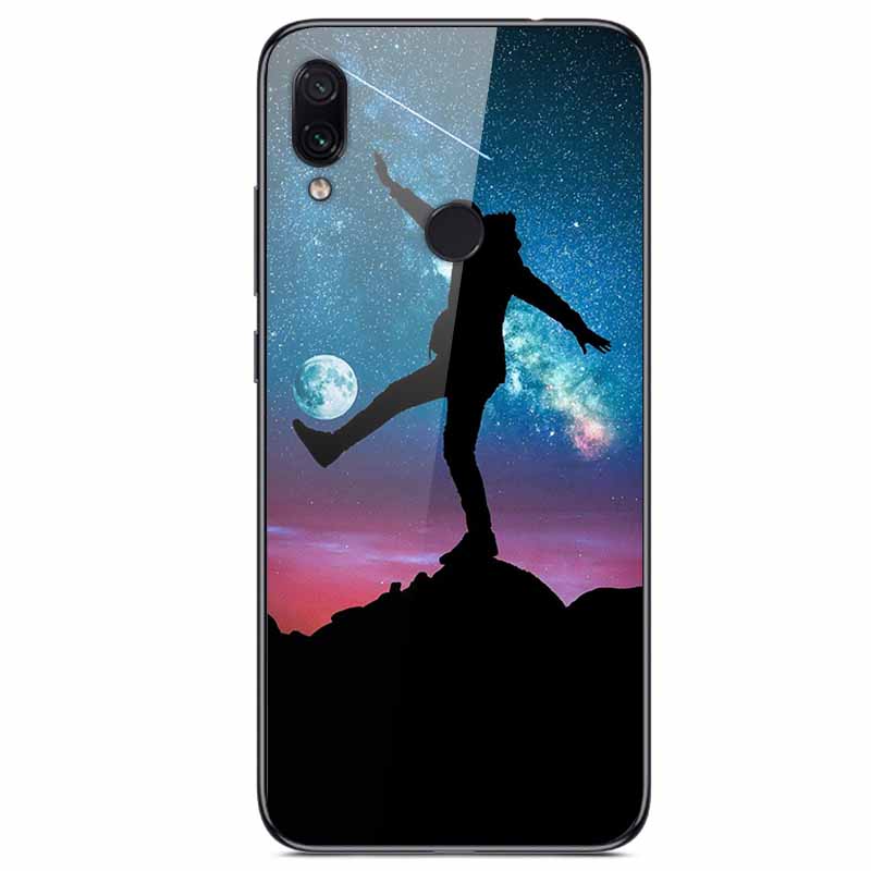 For Redmi Note 7 Cases Note7 Pro Tempered Glass Hard Back Cover For Xiaomi Redmi 7 Pro Phone Case Protective Funda Bumper Note 7