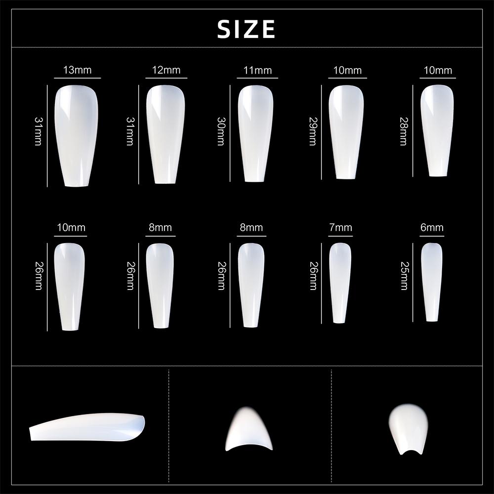 kads 500pcs ABS Nail Tips French Nails for Acrylic False Nails Press On Fake Nails Manicure Tools