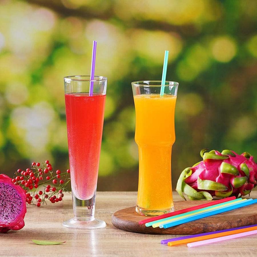 100pcs 25cm Disposable Plastic Straw Stretchable Artistic Curved Straw for Juice Beverage Soda Restaurant Tableware Accessories
