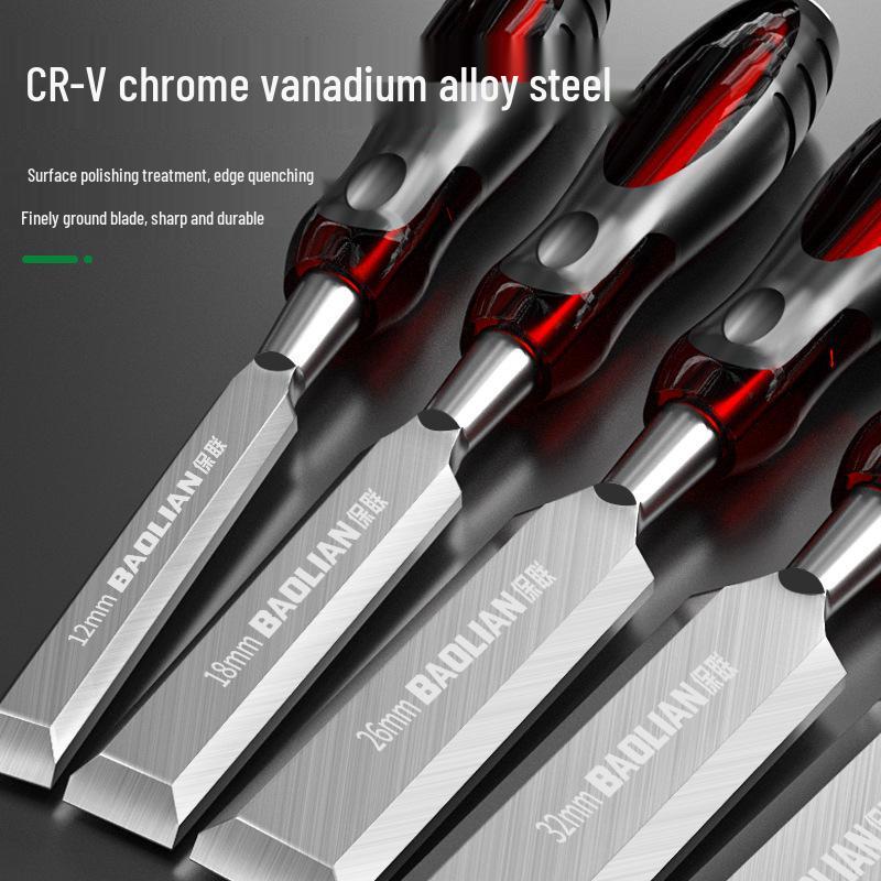 Baolian High Speed Steel Mortise and Flat Chisel Set for Woodworking