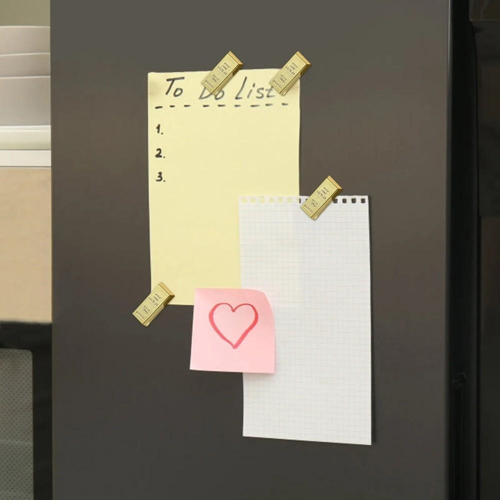 1/2PCS Simulation Gold Gold Fridge Magnets Durable Glittering Gold Gold Bar Magnet Stickers Magnetic Holders Plastic