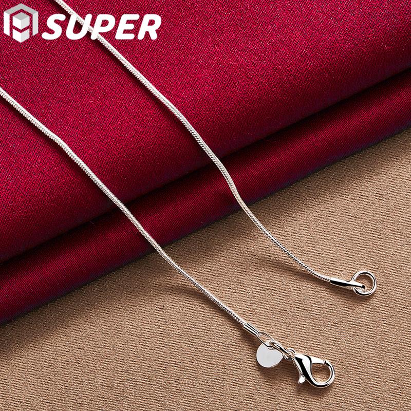 925 Sterling Silver Circle Rectangle Pendant Necklace Jewelry