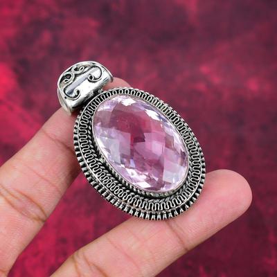 Kunzite Pendant, 925 Solid Sterling Silver Gemstone Jewelry, Handmade Pendant, For Memorial Day
