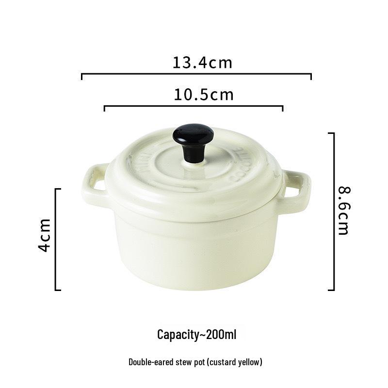 Ceramic Steamed Egg and Dessert Bowl with Lid | Oven-Safe Small Bowl for Baking and Baby Food
