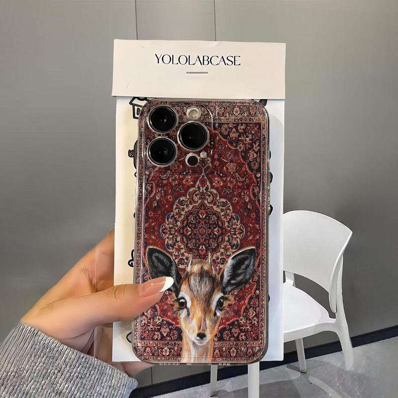

Mandala Elk Print Phone Case For iPhone 17 16 15 11 12 14 13 Pro Max Mini XS XR 7 Plus 16E Air Shockproof Silicone Cover Fundas iPhone 7