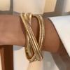 DIEZI Exaggerated Multi layer Wrap Bangles Punk Vintage Geometric Gold Color Metal Bangles Bracelets For Women Men Jewelry