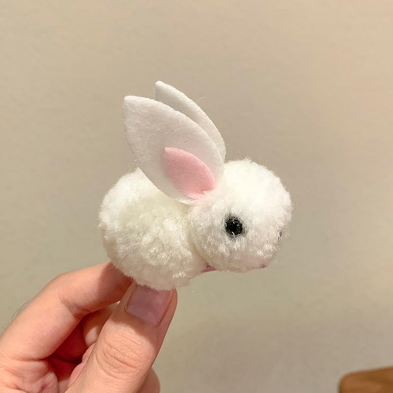 3D Plush Rabbit Hair Clip for Girls - Cute Hair Accessory