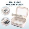 Waterproof Large-Capacity PU Makeup Bag - Portable Double-Layer Transparent Design