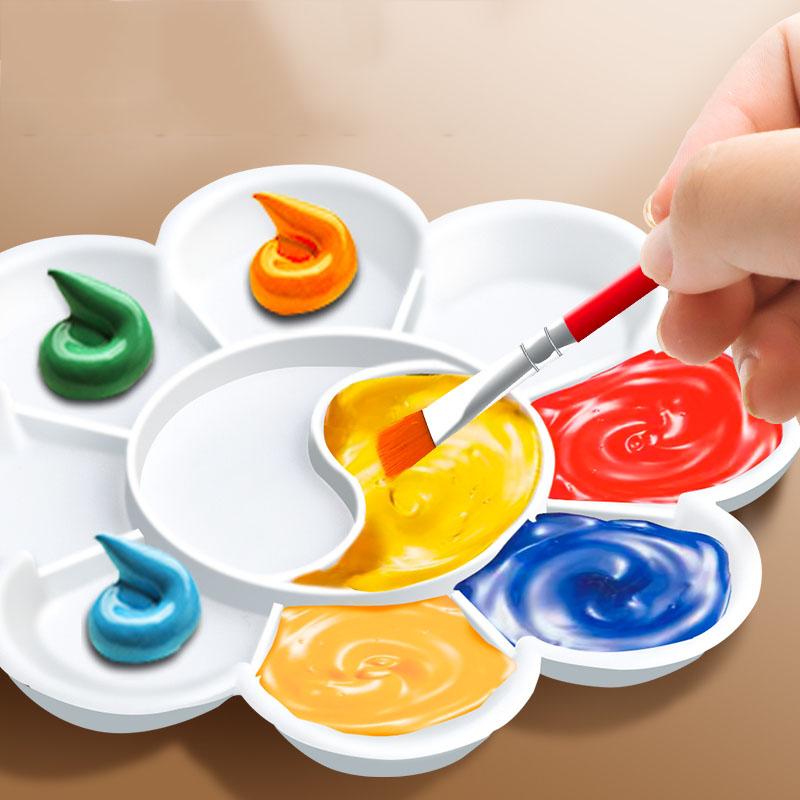 Mini Flower-Shaped Plastic Palette Color Palette Plum Blossom Painting Acrylic Teaching Incentive Supplies Student Rewards TMZ