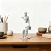 Jijijing 3D Printed Working Person Figurine with Briefcase, Modern Abstract Art Ornament for Desktop Bookshelf Office Decor, Stable Base Creative