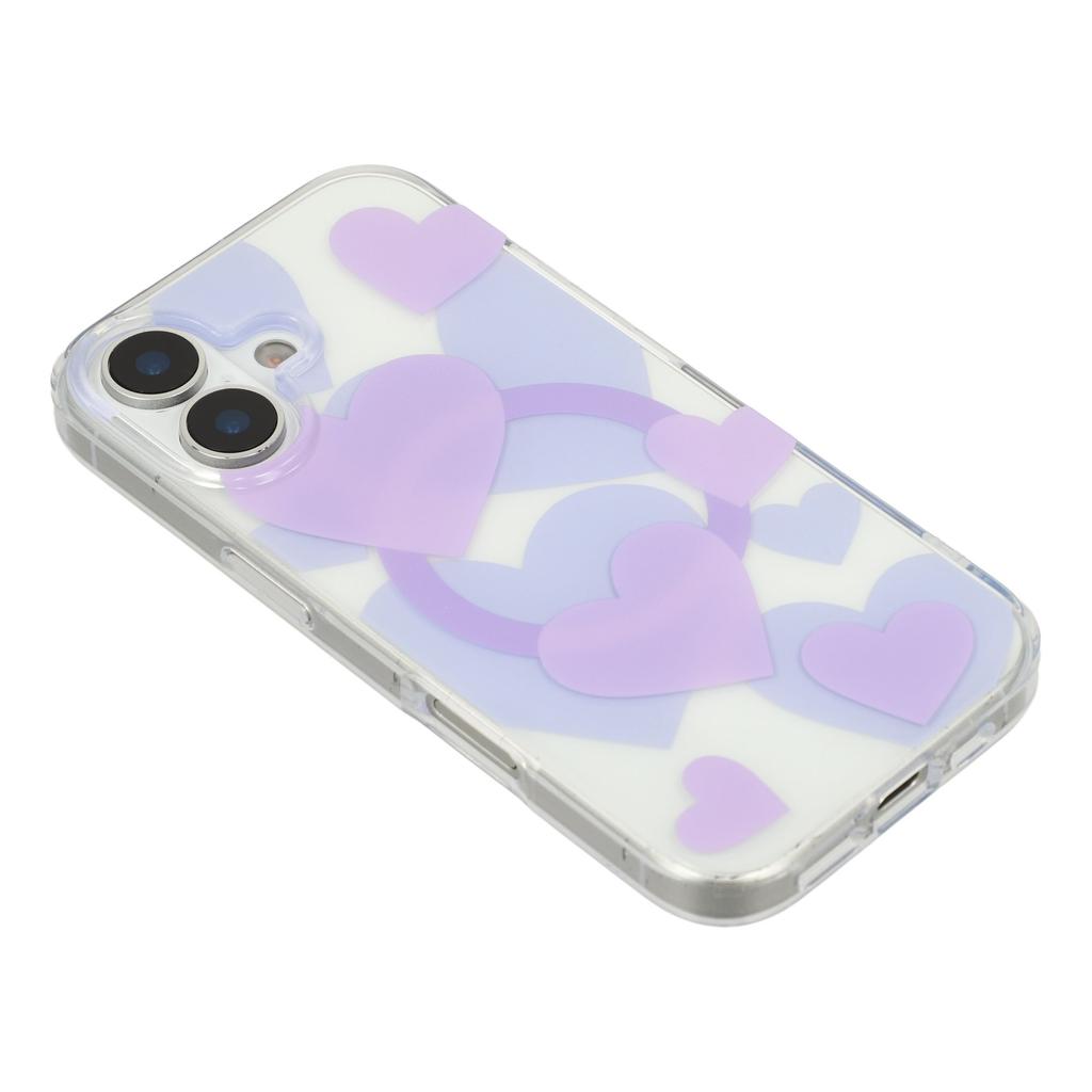 For iPhone 17 Case Heart Pattern TPU + PC Protective Phone Cover Compatible with MagSafe