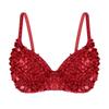Women Ladies Glitter Sequins Beading Belly Dance Bra Tops Party Club Costume Dancewear