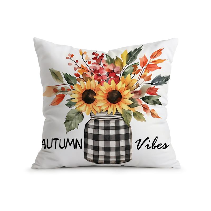 Autumn Pumpkin Decor Cushion Pillowcase Printed Polyester 45X45Cm Throw Pillowcover Decorative Sofa Cushion Pillowslip Decor