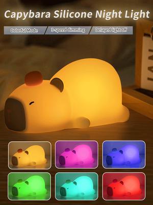 Cute Cartoon Capybara Silicone Night Light LED Capybara Night Lamp USB Rechargeable Dimming Sleep Lamps for Children Room Decor