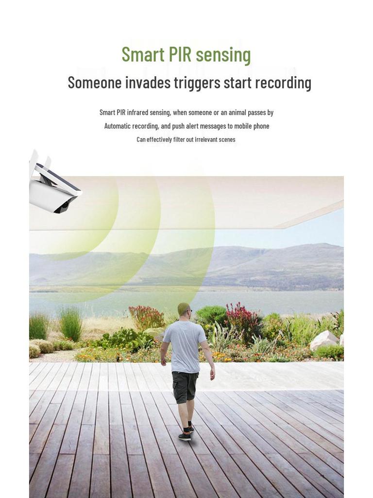 Icsee 4MP HD Solar Bullet Wireless Surveillance Camera with Remote Monitoring & Intercom