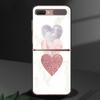 Gold Pink Rose Glitter Hearts Luxury Black Hard Case For Samsung Z Flip Z Flip3 Phone Case For Galaxy Z Flip 5G Foldable Cover