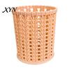 Office Supplies Organizer Imitation Rattan Pen Holder, Round Hollow Desk Organizer, Large Capacity Pencil Ventilated Holder Cup for Pens Pencils