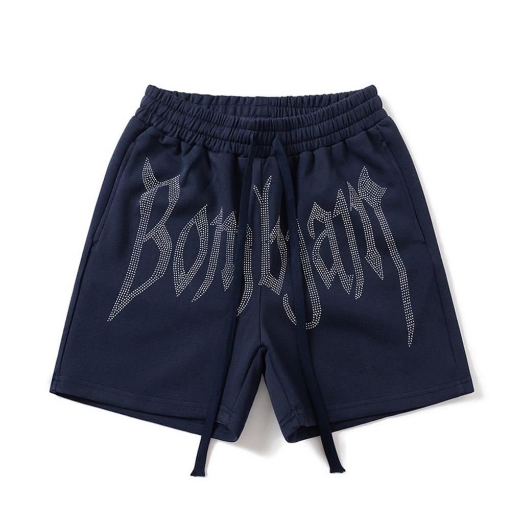 DRIPX Rhinestone Shorts Short pants Men Women Black Gray Sports Short Pants Beach Holiday Shorts