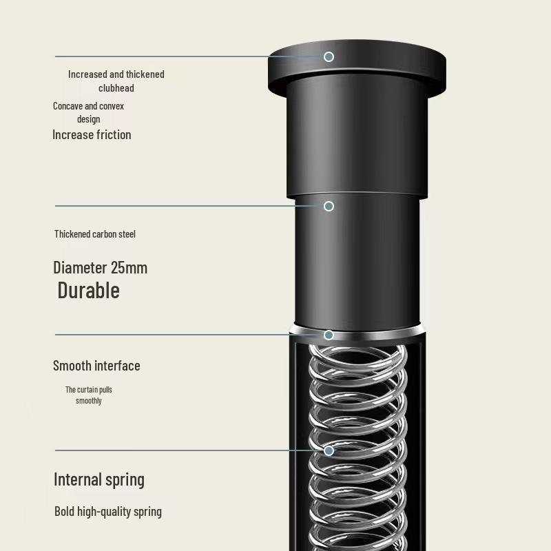 Telescopic No-Drill Retractable Rod for Clothes Drying & Shower Curtains