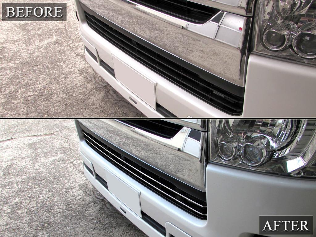 BRIGHTZ Finish Stainless Steel Plated Front Bumper Mould for Toyota Hiace 200 Type IV Narrow Type 4 Ultra-Mirror (Standard) 2-Piece (FBUM-MOL-026)