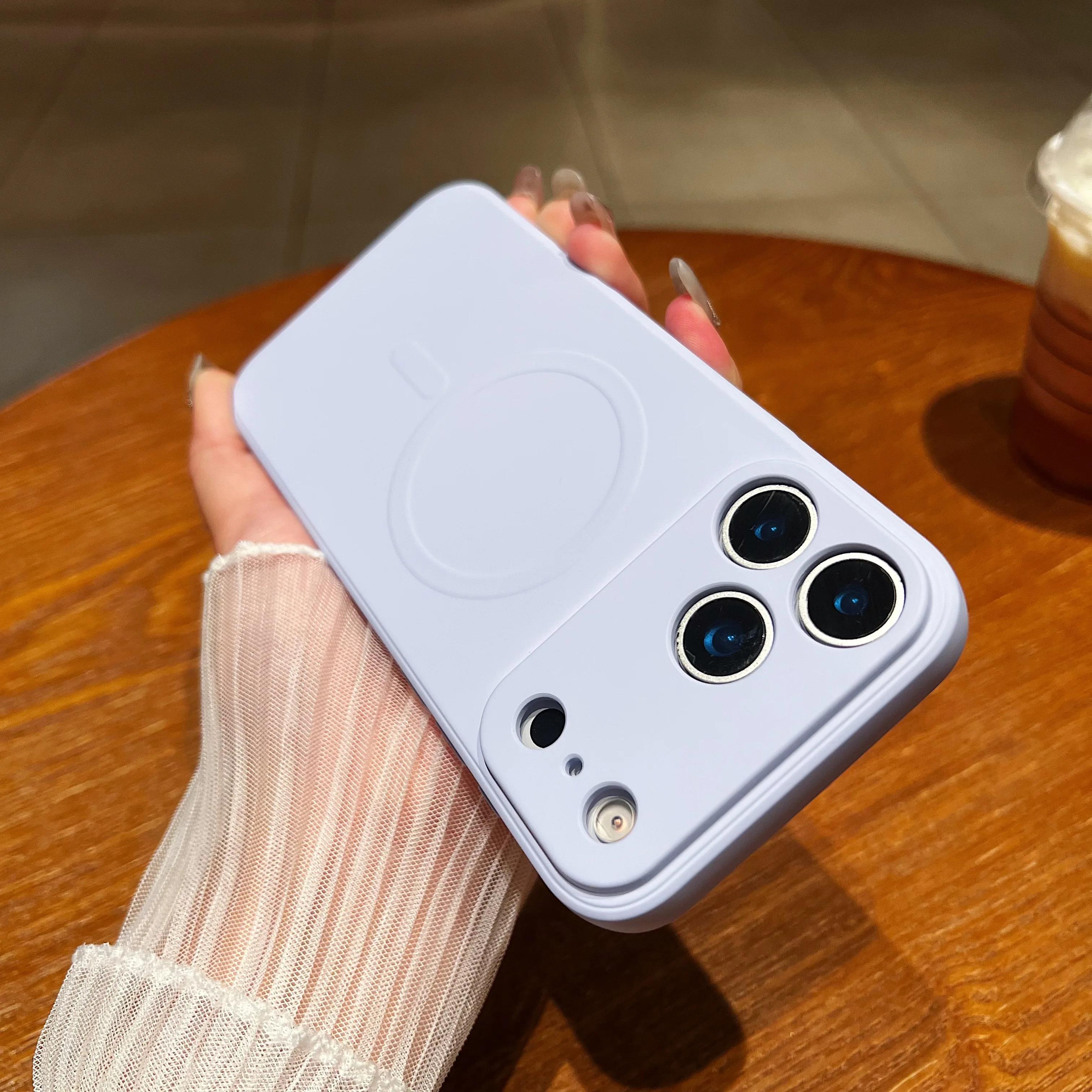 

Силиконовый противоударный магнитный чехол для iPhone 17 Air 16 15 14 13 12 Mini 11 Pro Max Plus Для Magsafe Защита камеры Чехол для телефона iPhone 13 mini