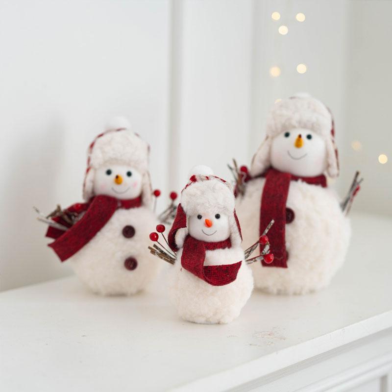 1pc Christmas Cute Ornaments Gift Favors Plush Cartoon Snowman Doll Knitted