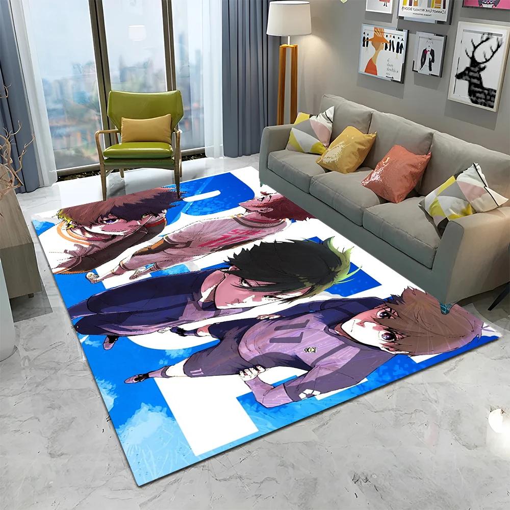 Blue Lock Football Anime Cartoon Carpet Rug for Home Living Room Bedroom Sofa Doormat Decor,kid play Area Rug Non-slip Floor Mat