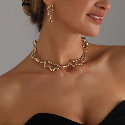 Orecchini Choker Irregolari Donna Lega Choker Massiccio Forma Speciale Collana Punk Orecchini Regalo per Moglie Fidanzata Festa Hip Hop Accessori