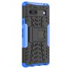 For Google Pixel 7a PC+TPU Kickstand Back Cover Tyre Pattern Shockproof Phone Case