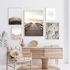 Scandinavo Natura Paesaggio Tela Pittura Erba Ponte Spiaggia Tramonto Wall Art Poster Stampa nordica Immagine moderna Home Decor