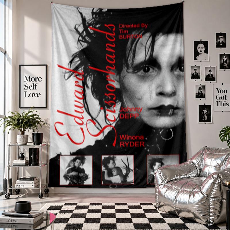 Wall TapestryEdward Scissorhands Art Hanging Cloth Decorative Background Cover for Room Decoration