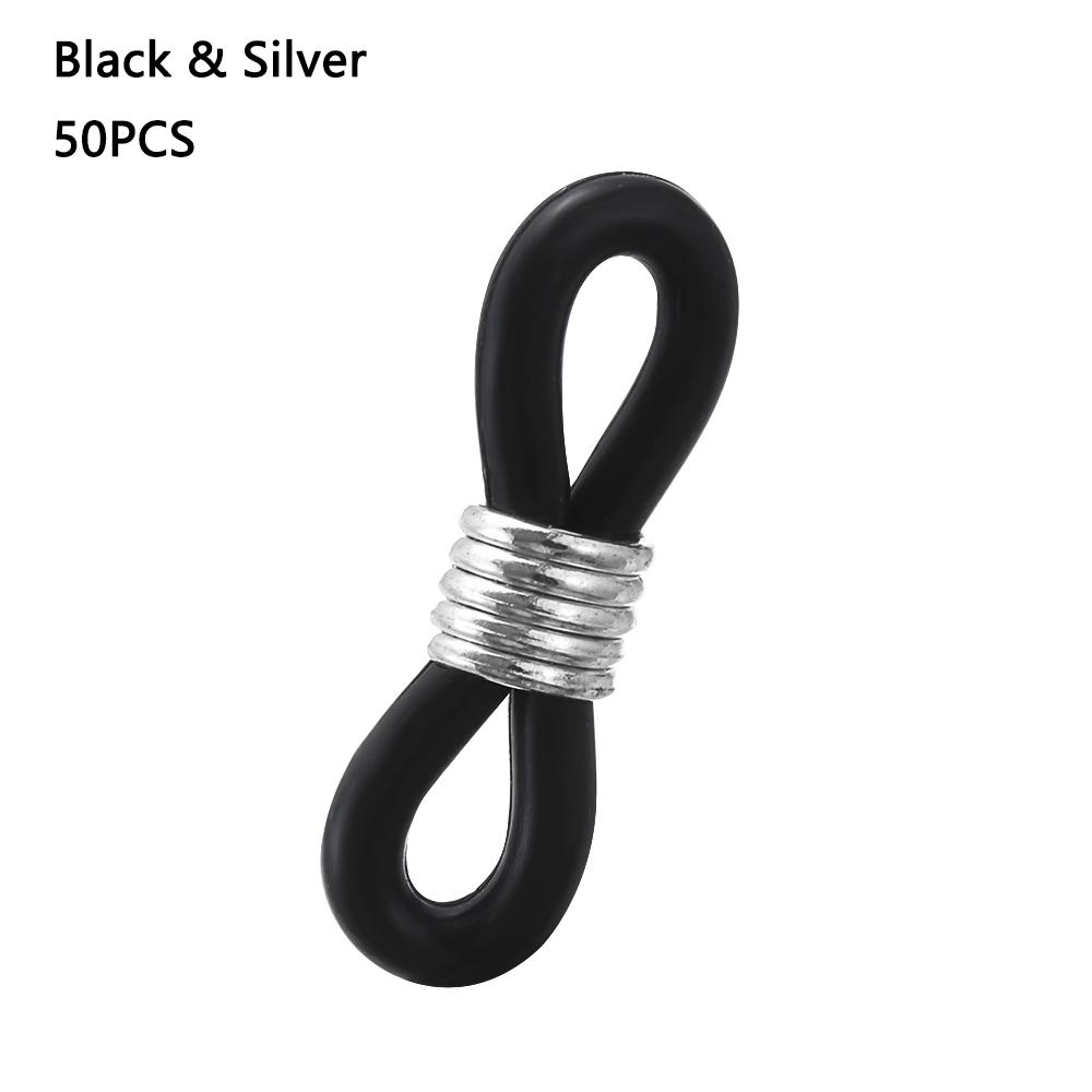 50 PCs Adjustable Anti-Slip Eyeglass Chain Ends Retainer Rubber Glasses Ring Strap Spectacle End Connectors Eyewear Accessories