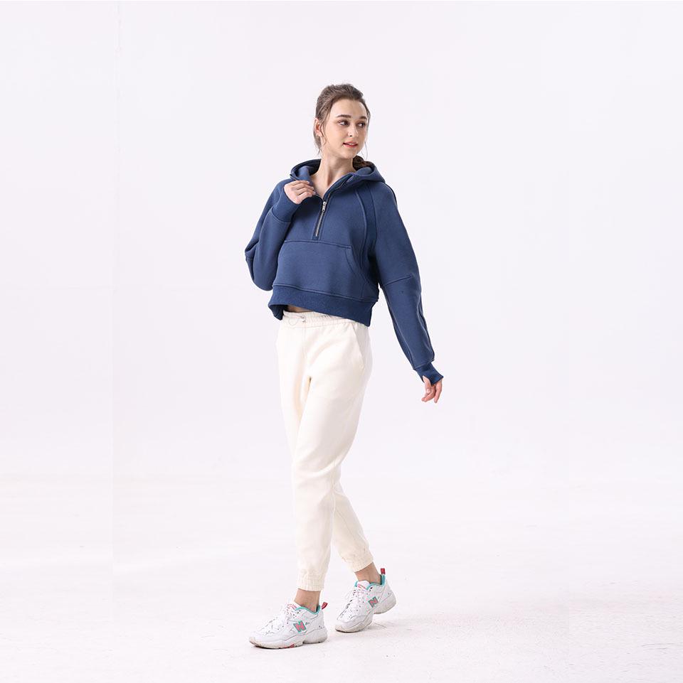 SWIFT SPEED Damen Slim Fit Fleece Yoga & Fitness Half-Zip Hoodie