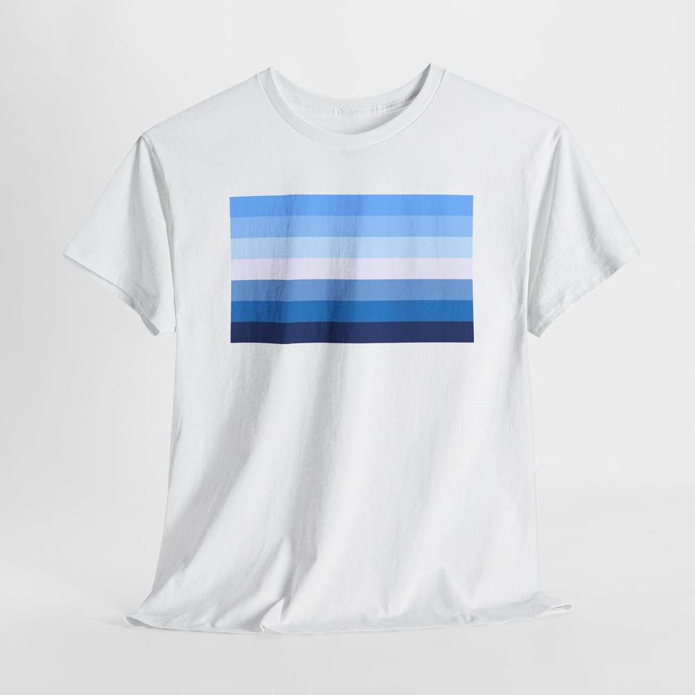 Gay Men's Pride Flag Unisex Tshirt Tops Tee, LGBT LGBTQ Men's Pride Shirt, Blue Azure