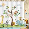 Funny Animal Print Shower Curtain Cute Cartoon Animal Bath Curtain For Bathroom Bathtub Bathing Cover Shower Curtains Home Decor