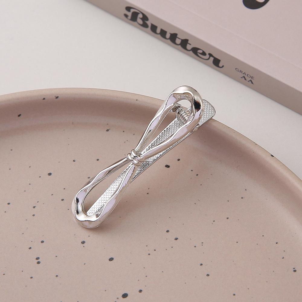 3pcs Metal Cutout Hair Clip Duck Beak Clip Square Clip Pearl Clip Diy Hair Accessories